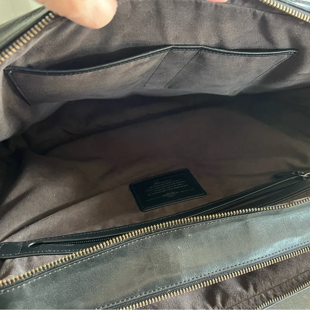 Coach Black Leather Briefcase/Computer Bag - Metropolitan model